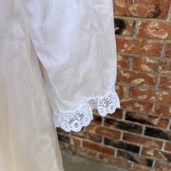 Vintage Bert Yelin for Neiman Marcus white cotton embroidered nightgown robe set - Picture 9 of 11